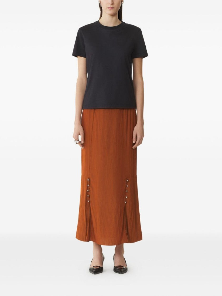 Lanvin Black Round Neck Tie Fastening Top