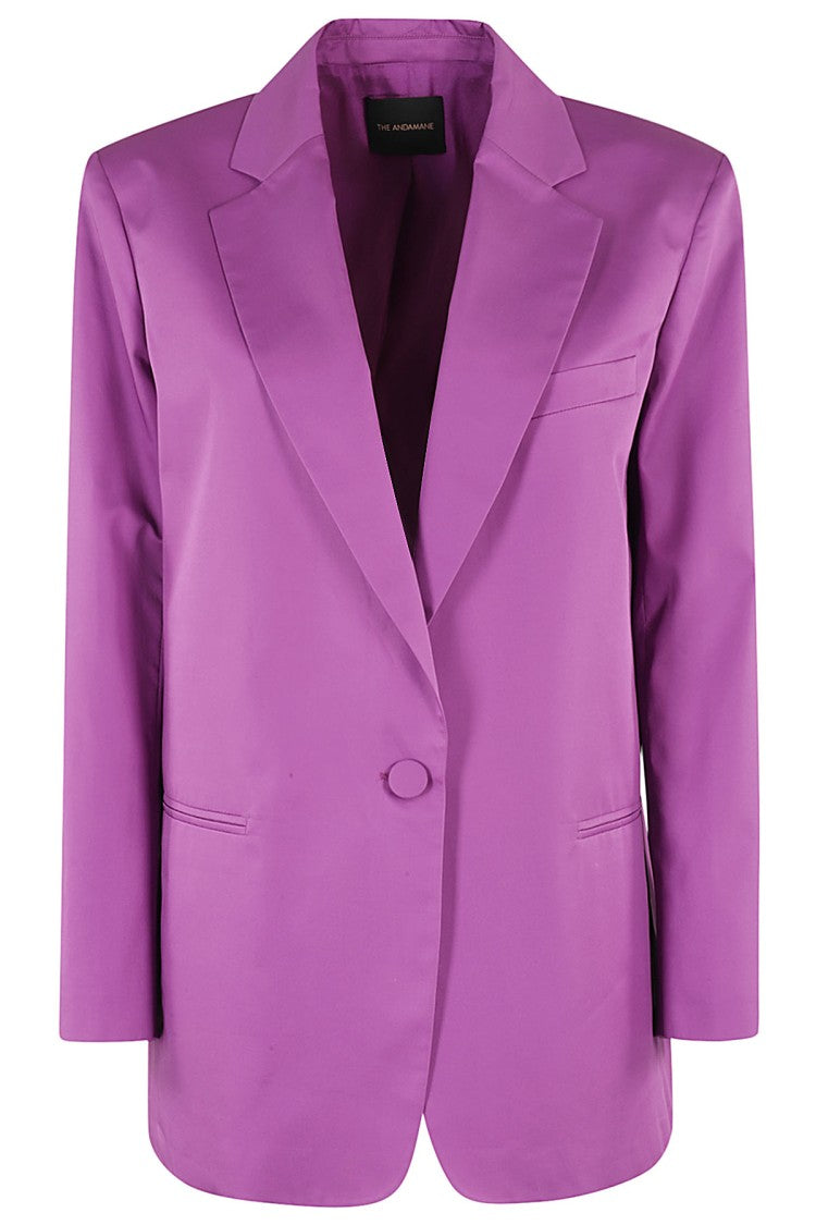 The Andamane Amethyst Satin Cotton Blazer