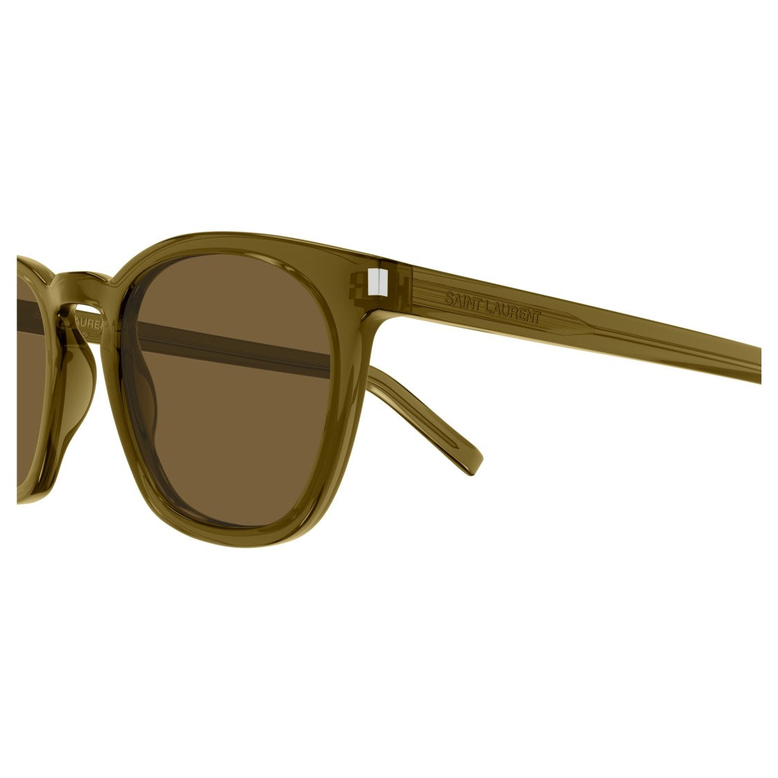 Saint Laurent Sl 28 Translucent Olive Green Acetate Sunglasses