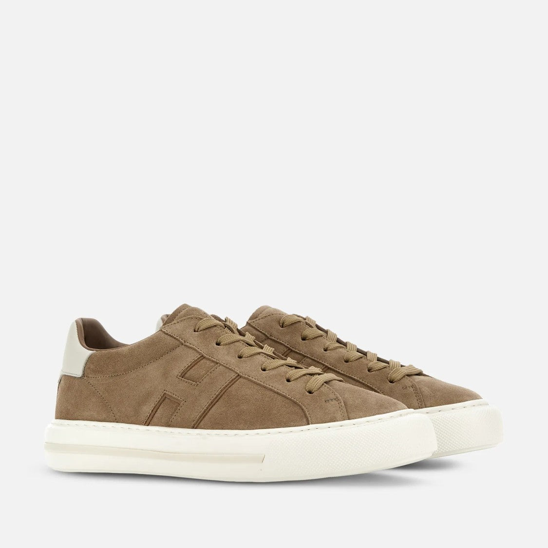 Hogan H691 Allacciato H Sneakers In Beige