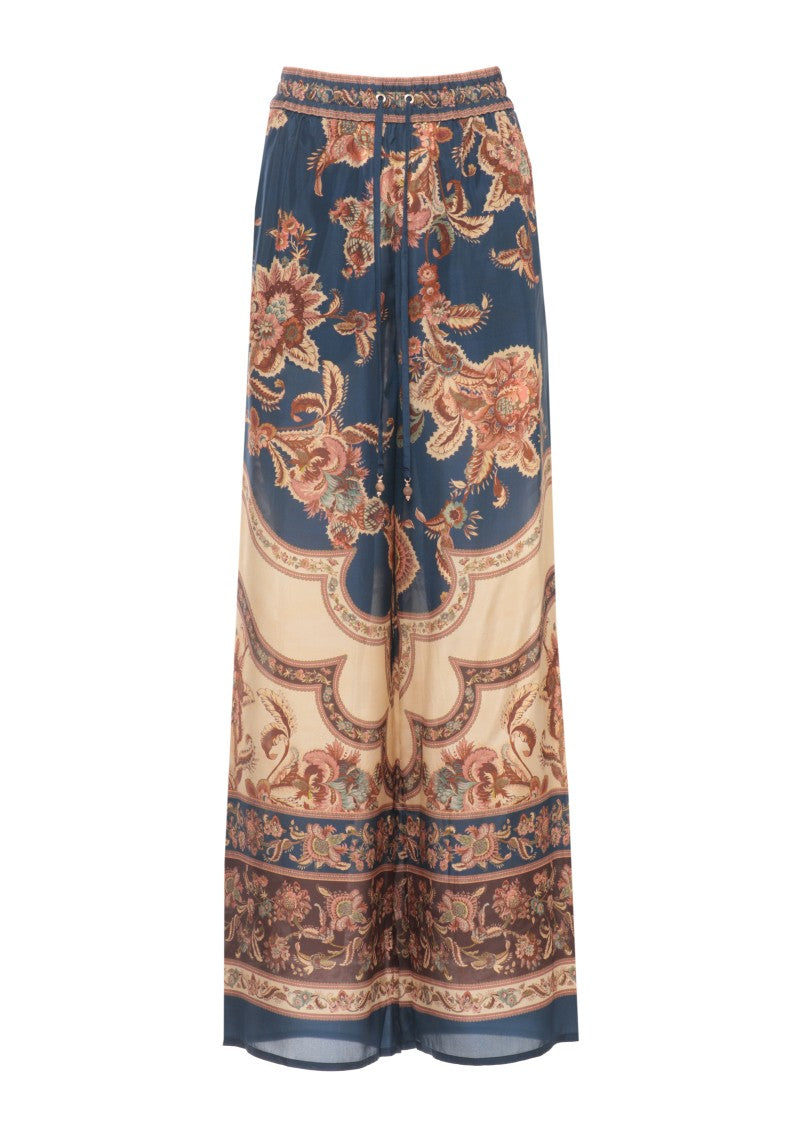 Zimmermann Blue Aster Floral Pattern Sweatpants