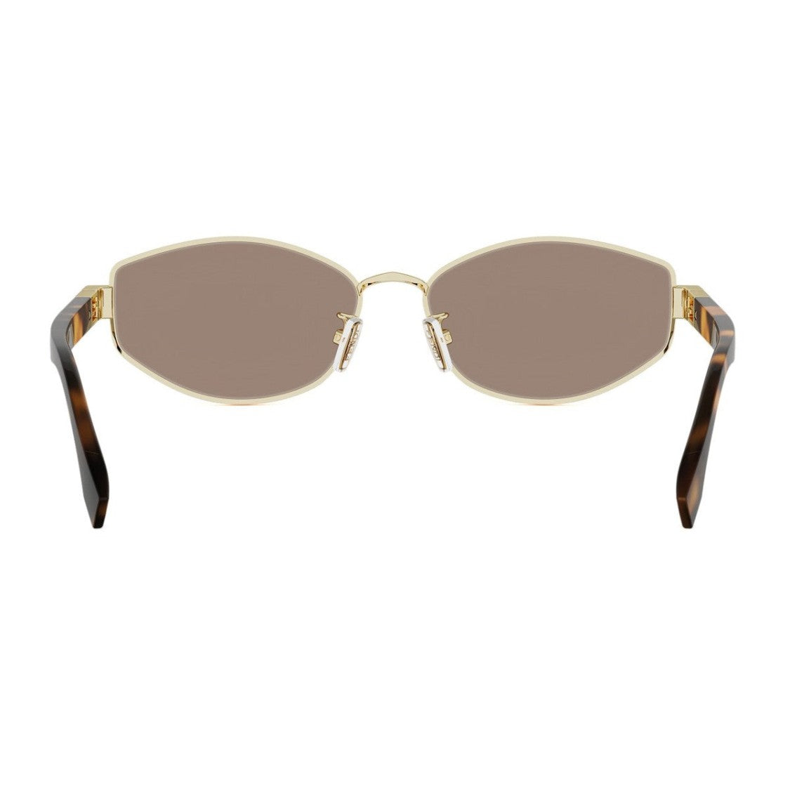 Fendi Gold Baguette Metal Geometric Sunglasses