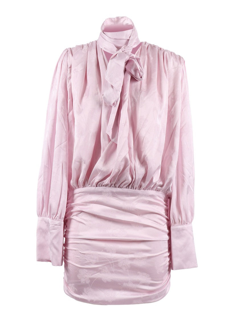 Rotate Orchid Ice Bow Gathered Mini Dress