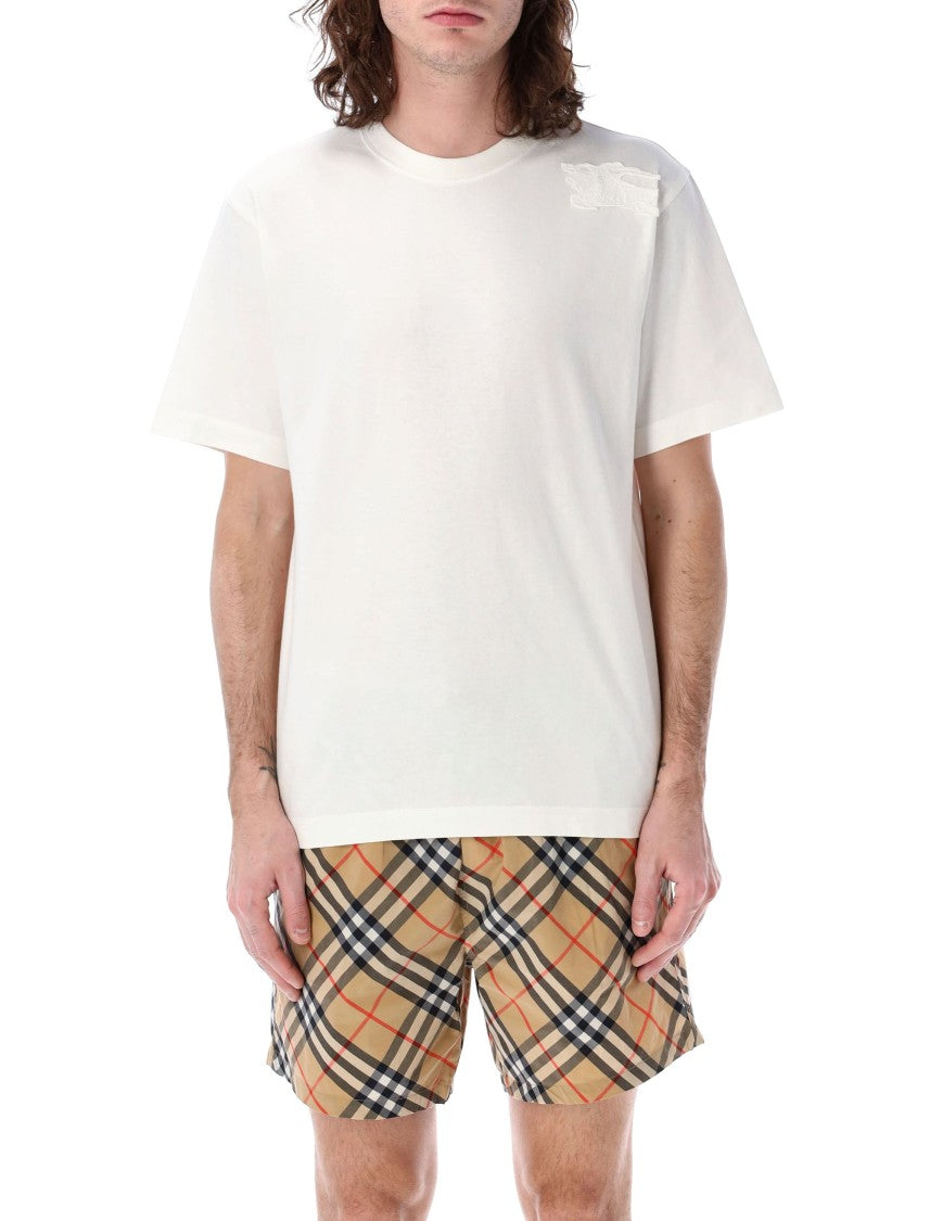 Burberry Cotton T-Shirt With Equestrian Knight Appliqué