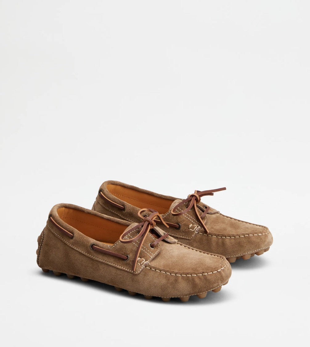 Tod's Contemporary Suede Calf Leather Boat Shoes