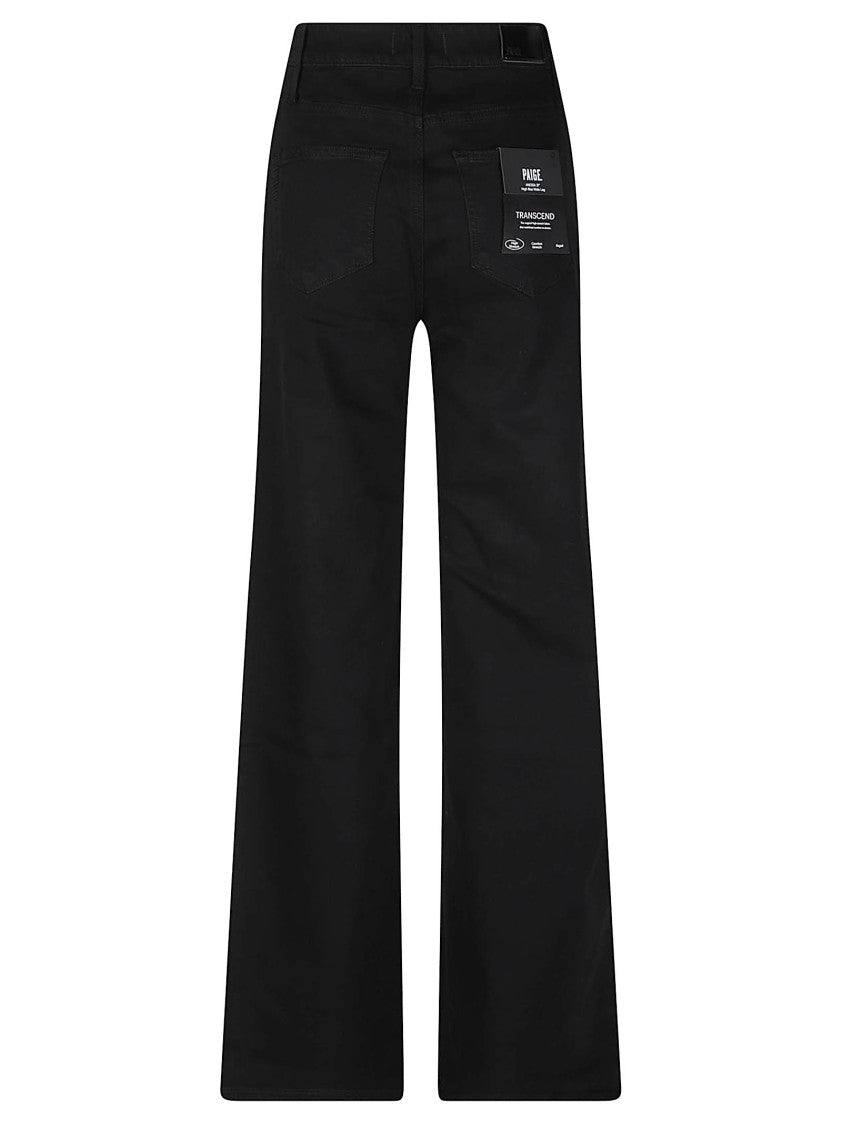 Paige Anessa Black Mid-Rise Straight-Leg Jeans