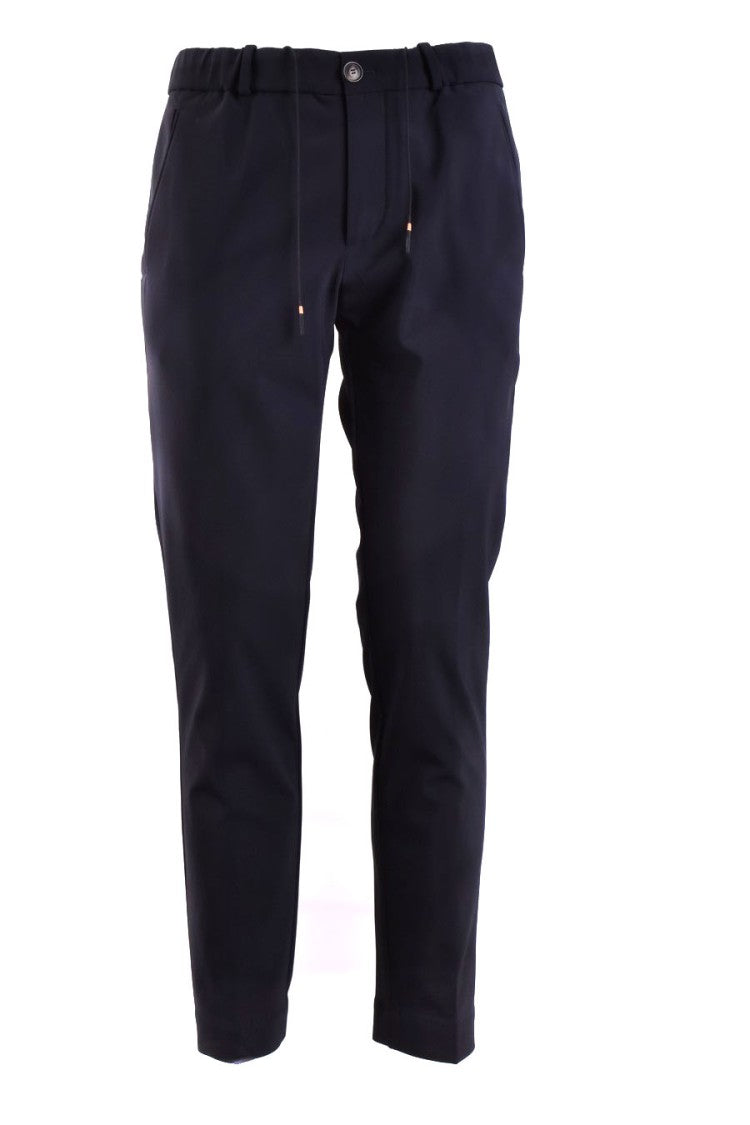 Rrd Blue Cotton-Blend Formal Pants