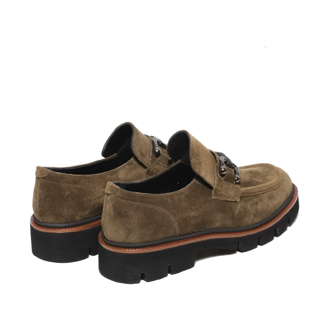 Le Gazzelle Moccasin In Soft Olive Green Suede