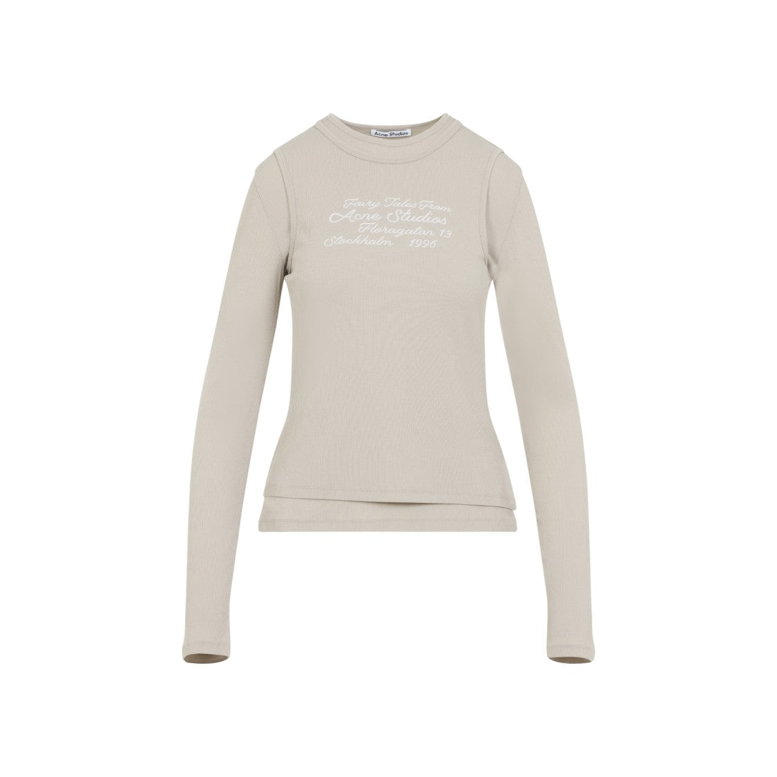 Acne Studios Ribbed Long-Sleeved T-Shirt With Subtle Embroidery