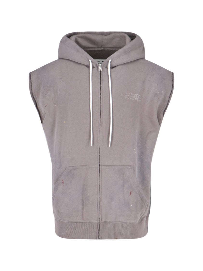 Mm6 By Maison Margiela "Numeric" Zip Hoodie – Grey