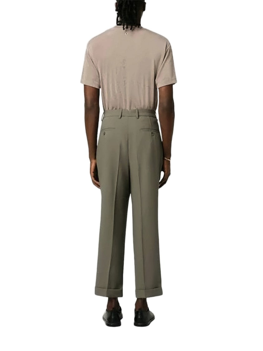 Ami Paris Tailored High-Waist Suit Pants With Pleated Front
