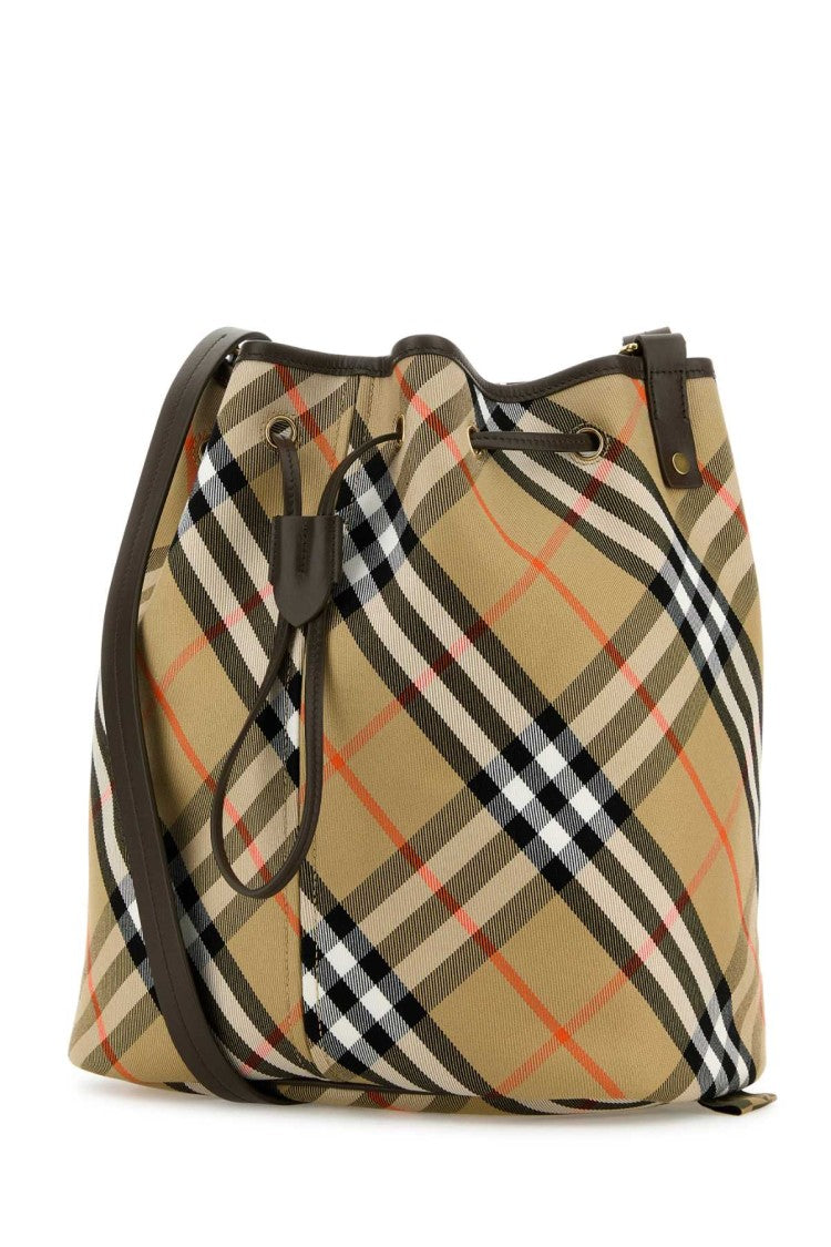 Burberry Embroidered Canvas Bucket Bag