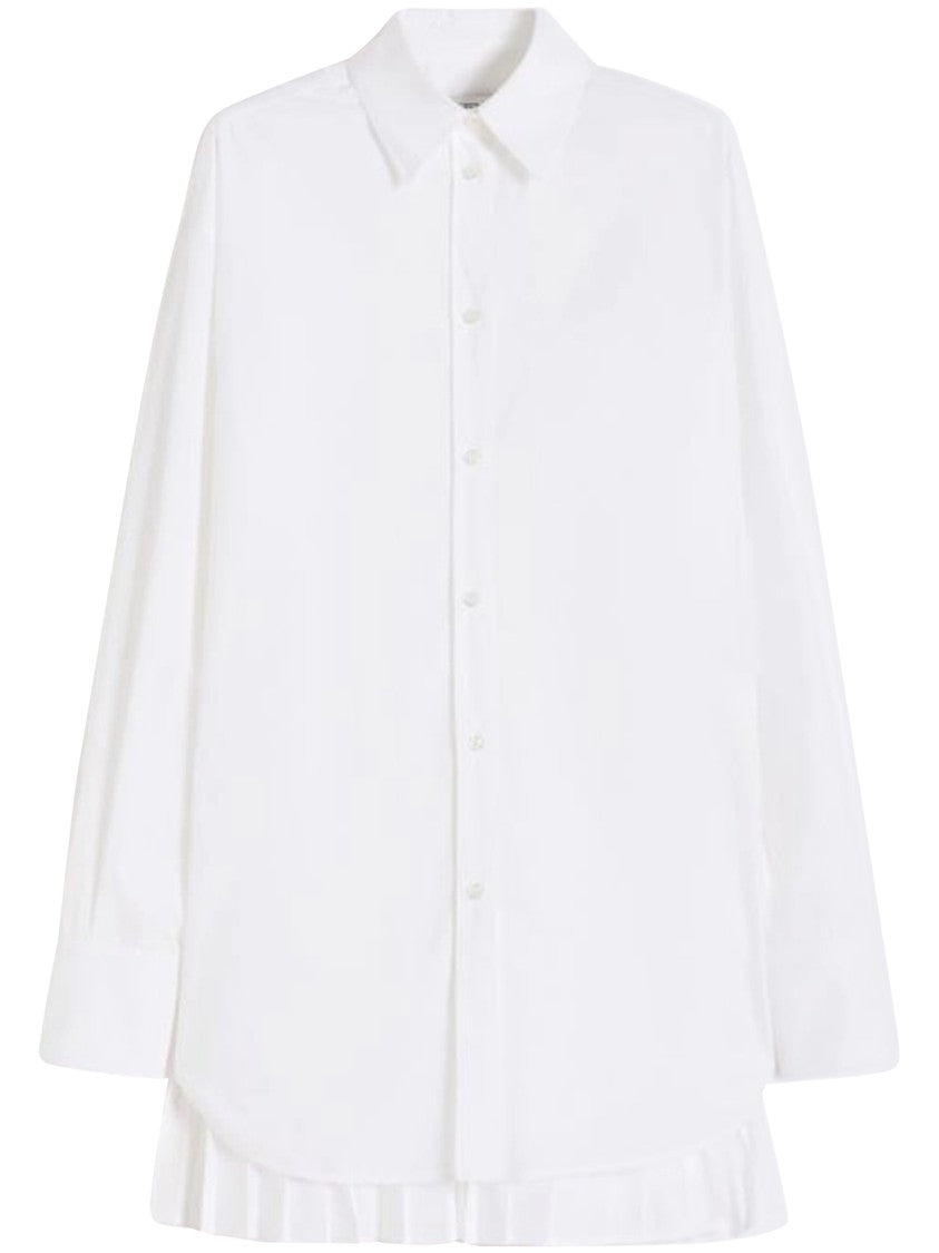 Max Mara Long Sleeve White Shirt With Pleated Back Design