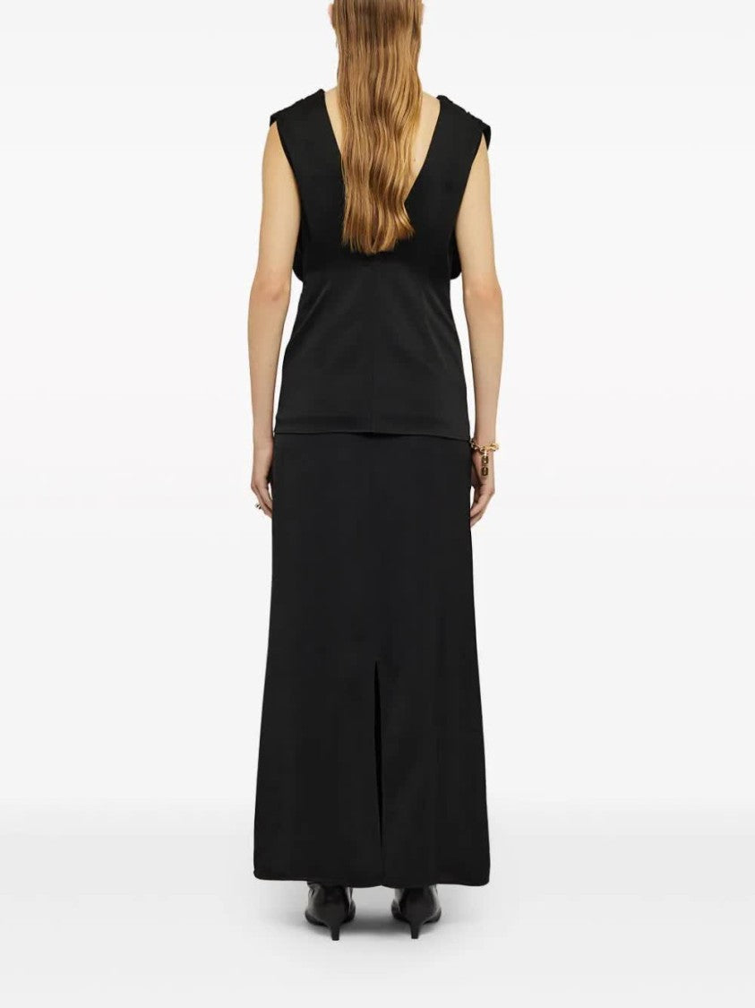 Jil Sander Black Structured Gathered Acetate Top