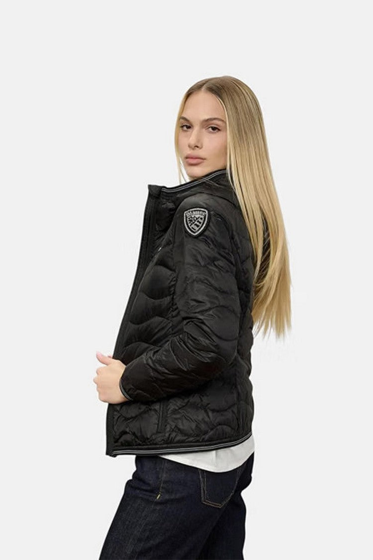 Blauer Black Wave-Quilted Hooded Polyamide Puffer Jacket