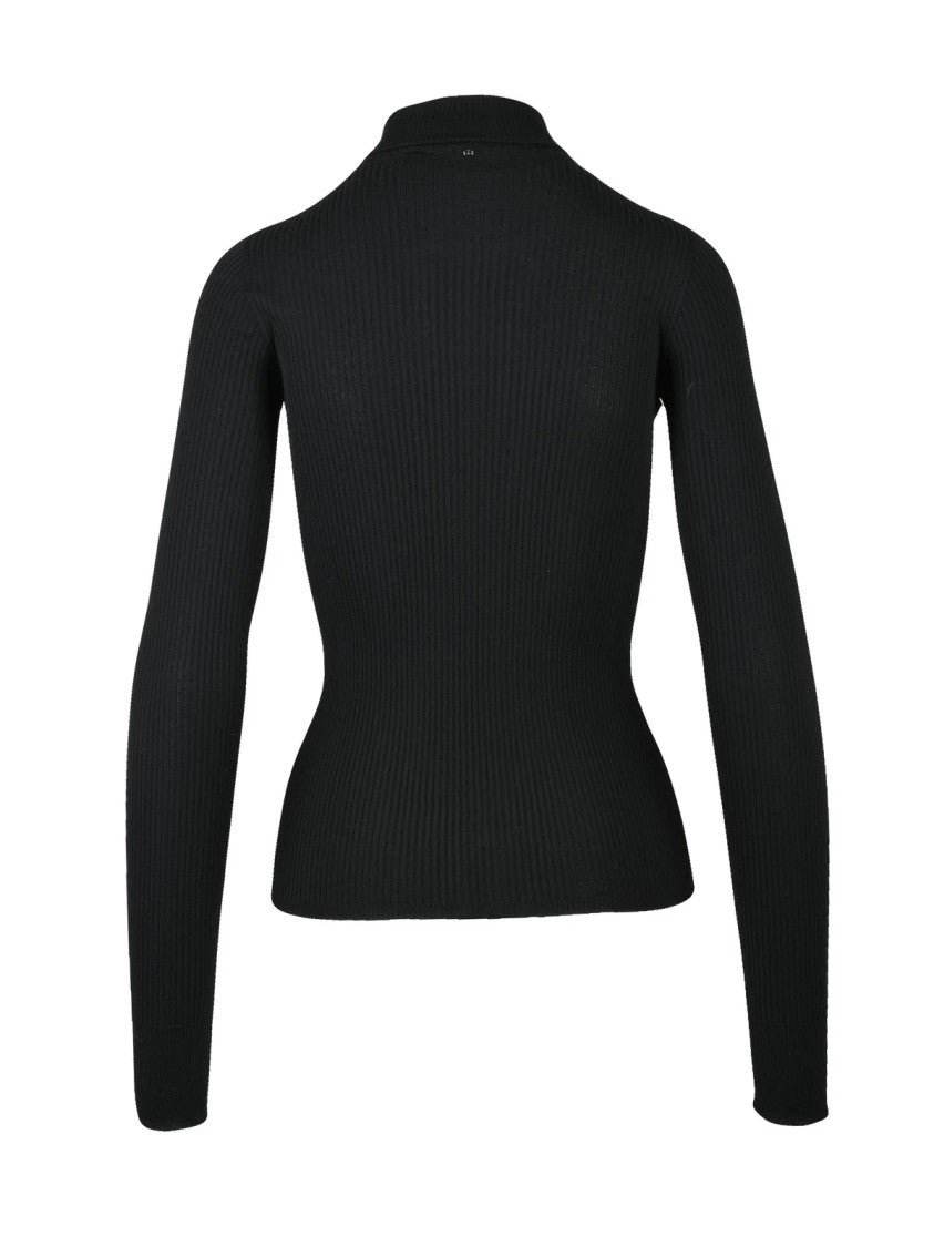 Sportmax Fitted Ribbed Virgin Wool Sweater By Sportmax