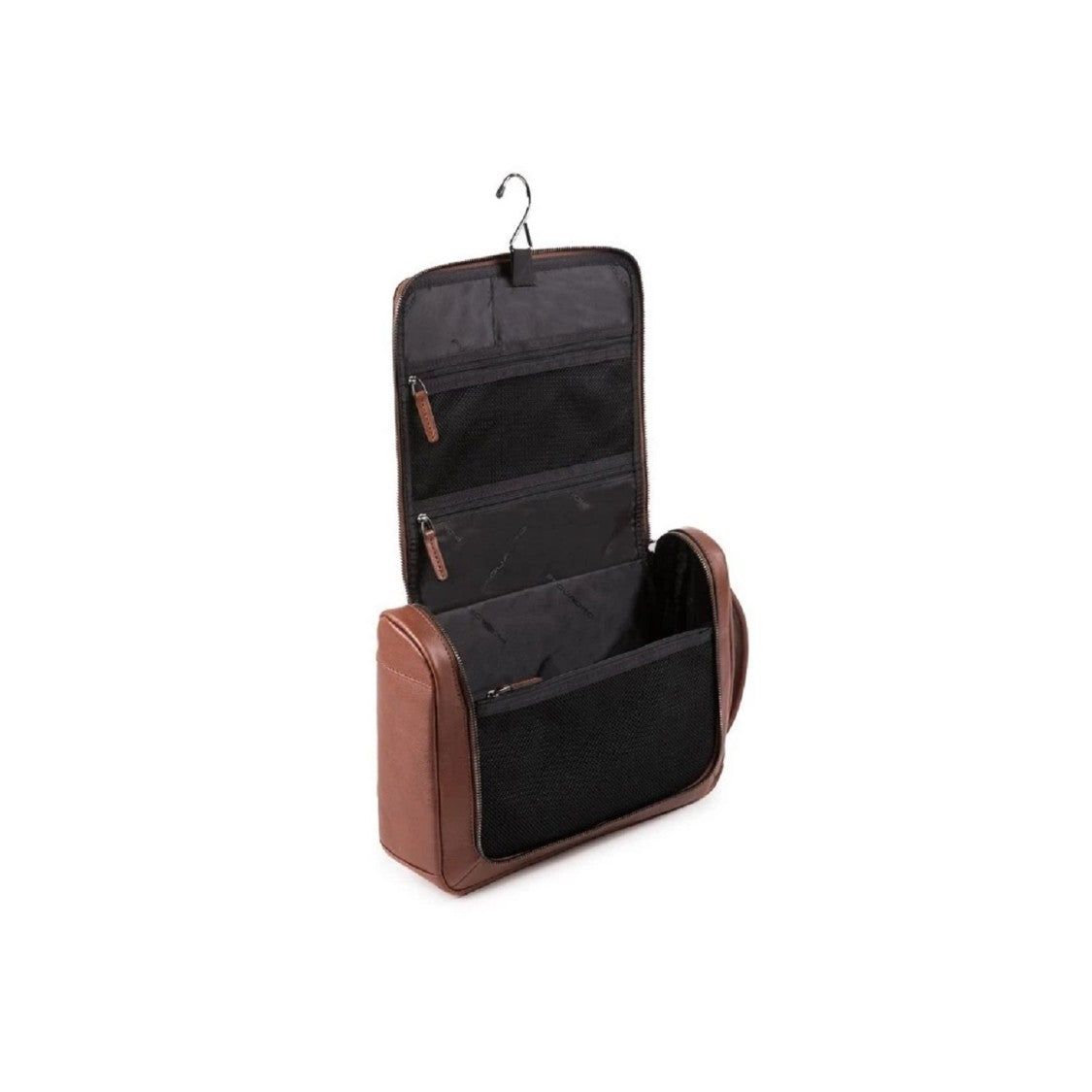 Piquadro Rectangular Brown Beauty Case With Front Pocket