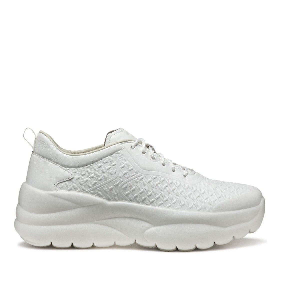 Geox Xtors White Chunky Sole Leather Sneakers