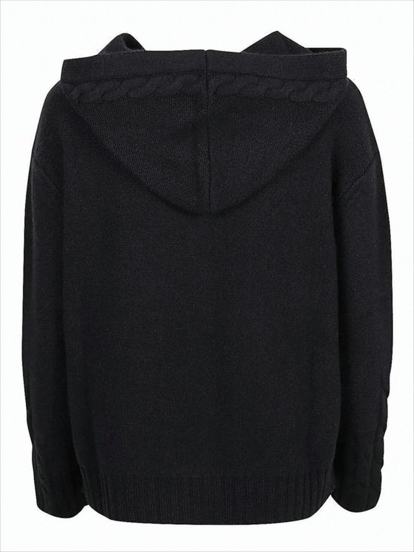 Max Mara Knitted Hooded Sweatshirt In Wool-Cashmere Blend