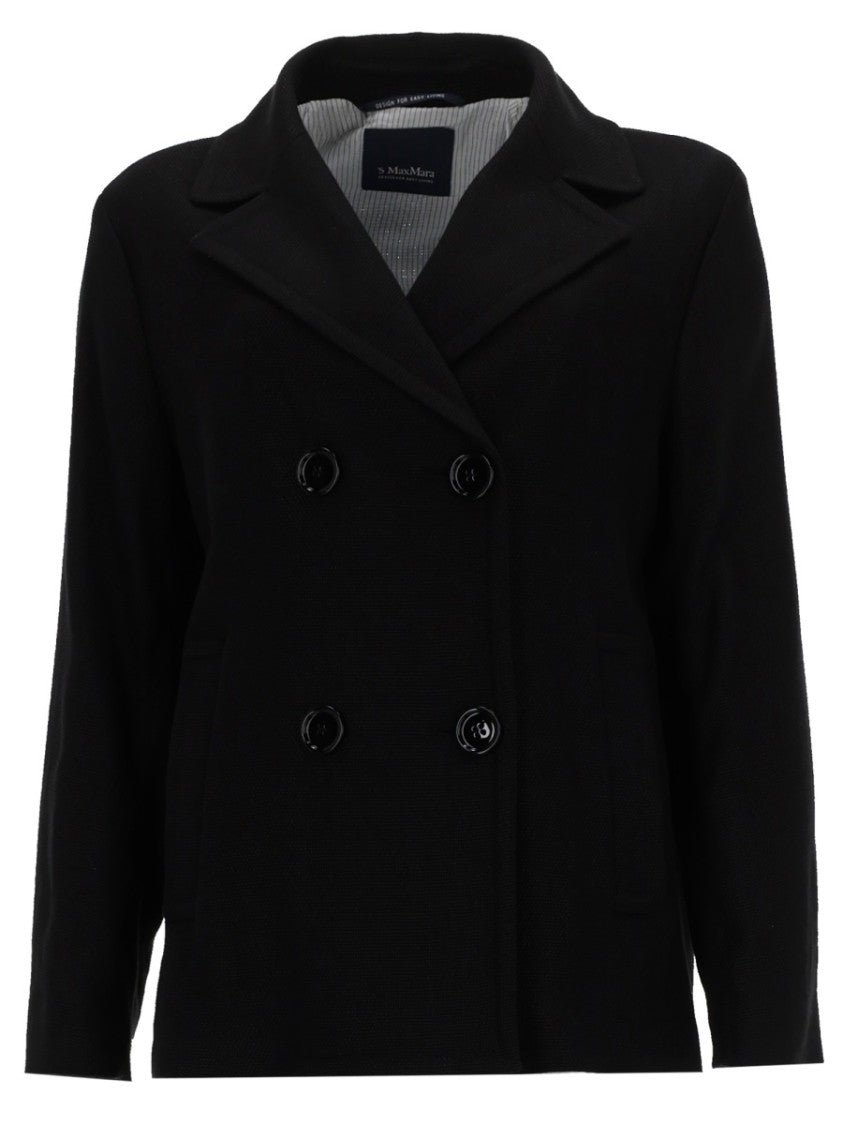 Max Mara Double-Breasted Jacket With Classic Lapel And Minimalist Design