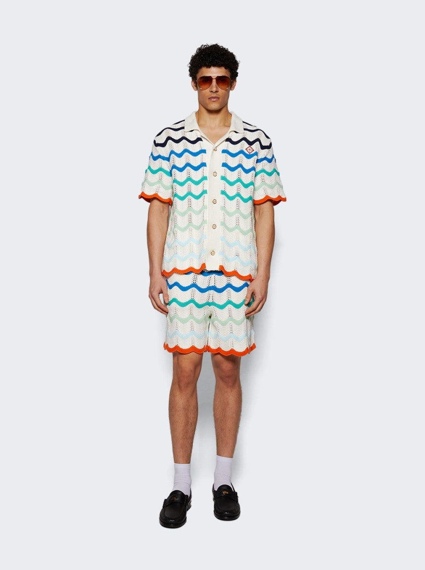 Casablanca Gradient Wave Texture Shorts Multicolor