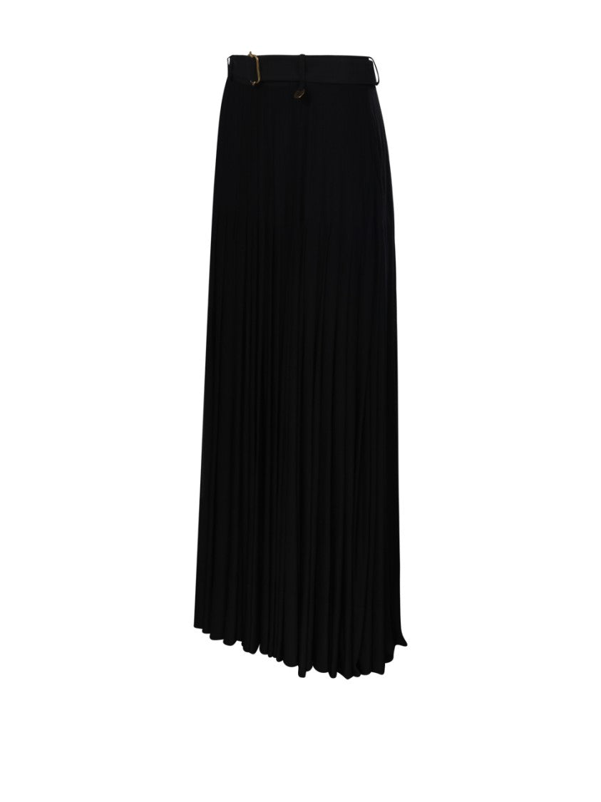 Burberry Pleated Black Maxi Skirt