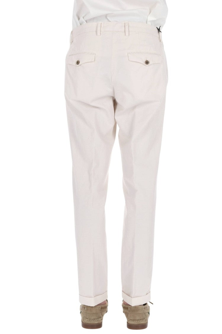 Myths Relaxed Fit Cotton-Linen Trousers With Tapered Leg