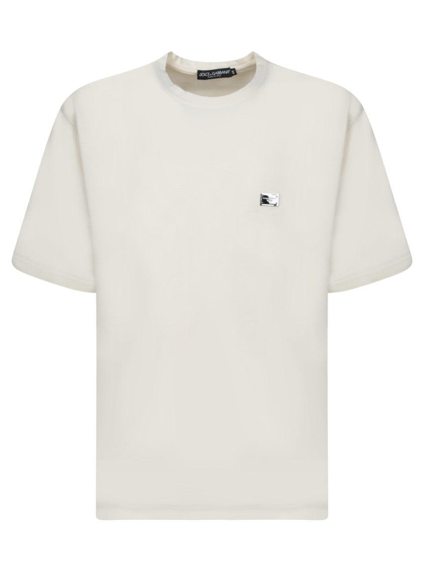 Dolce & Gabbana Piquet-Fabric T-Shirt With Signature Logo Detail
