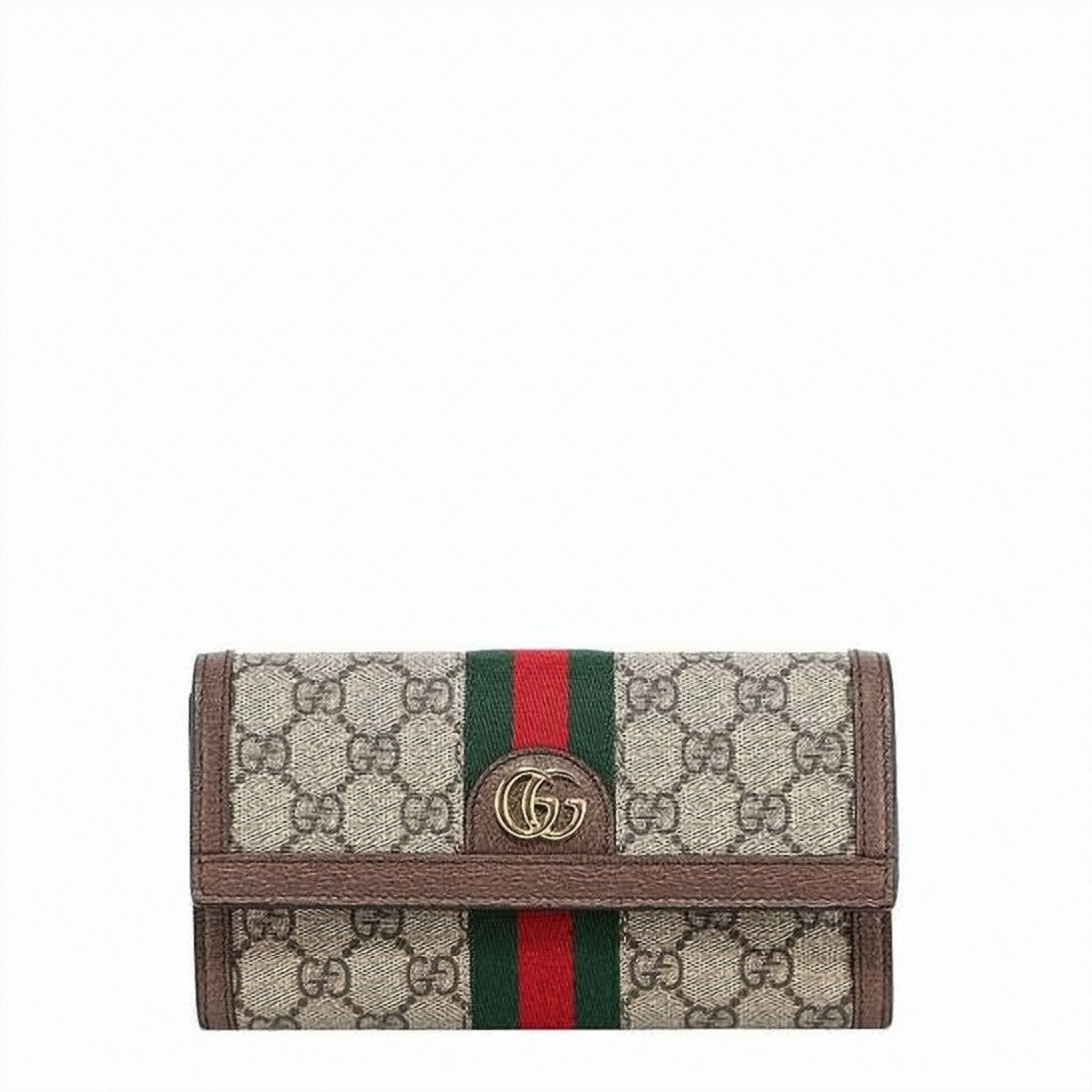 Gucci Gg Supreme Leather-Trimmed Long Wallet