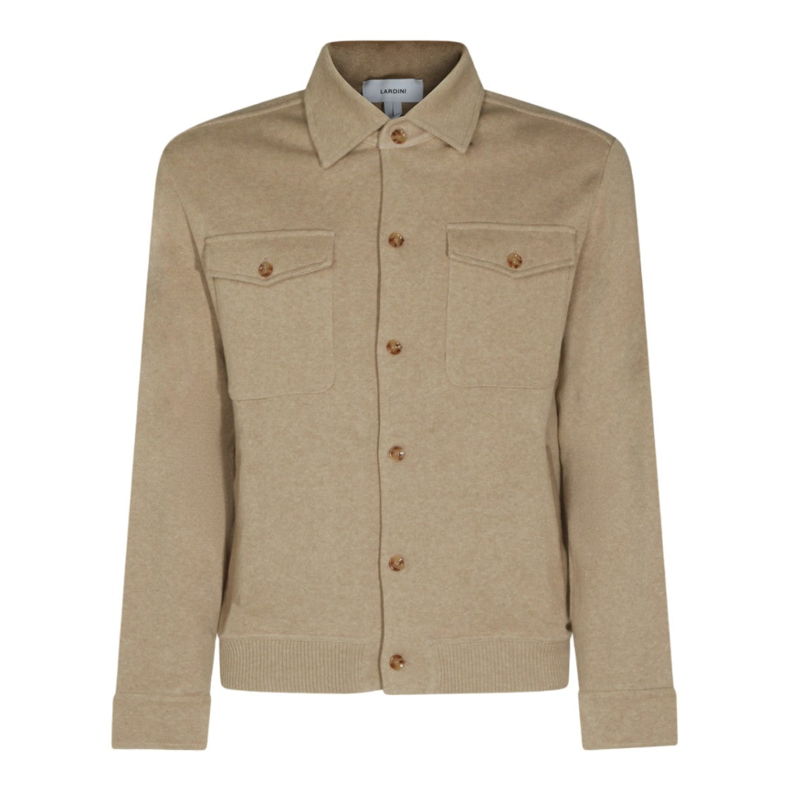 Lardini Classic Shirt-Style Jacket With Pointed Collar And Ribbed Accents