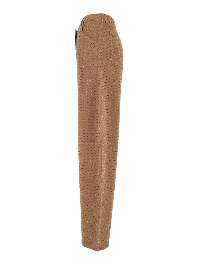 Elisabetta Franchi Cropped Lyocell Wide-Leg Pants