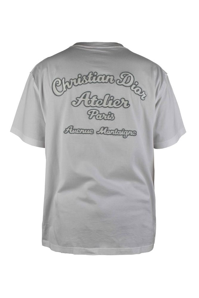 Dior Cotton Relaxed Fit T-Shirt With Embroidered Logo Details