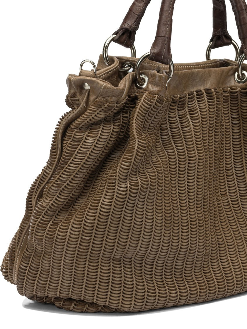 Giancarlo Nevola Spacious Textured Leather Handbag With Versatile Carrying Options