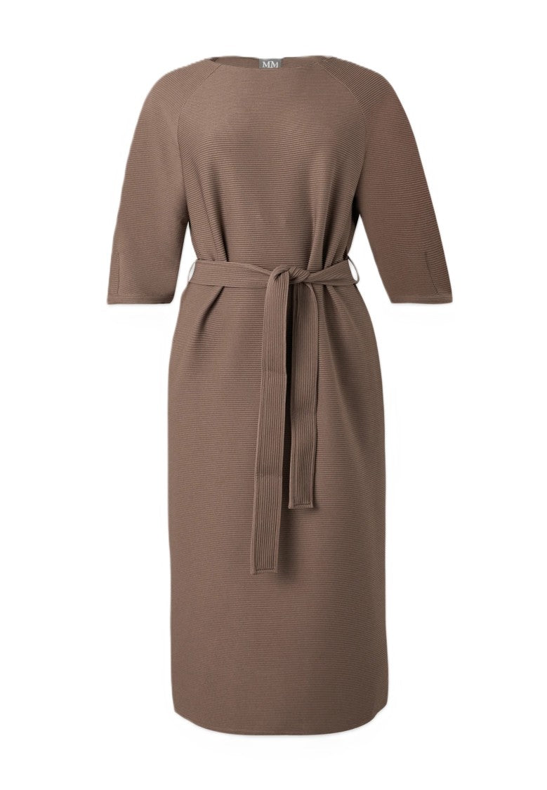 Max Mara Knee-Length Dress With Elbow-Length Sleeves And Ribbed Texture