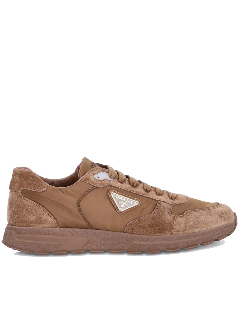 Prada Earthy Brown Prax 2.0 Nylon/Suede Sneakers