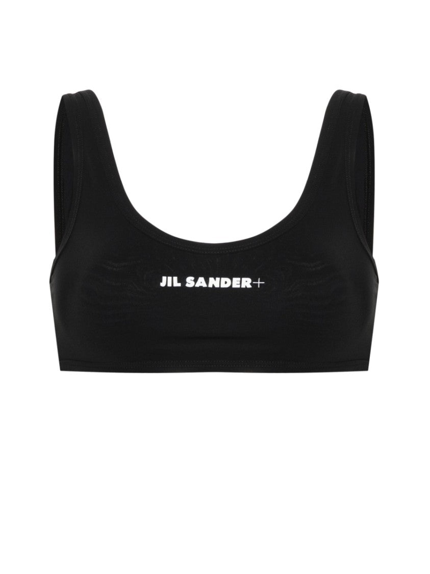 Jil Sander One-Piece Black Bikini Top With Rounded Neckline