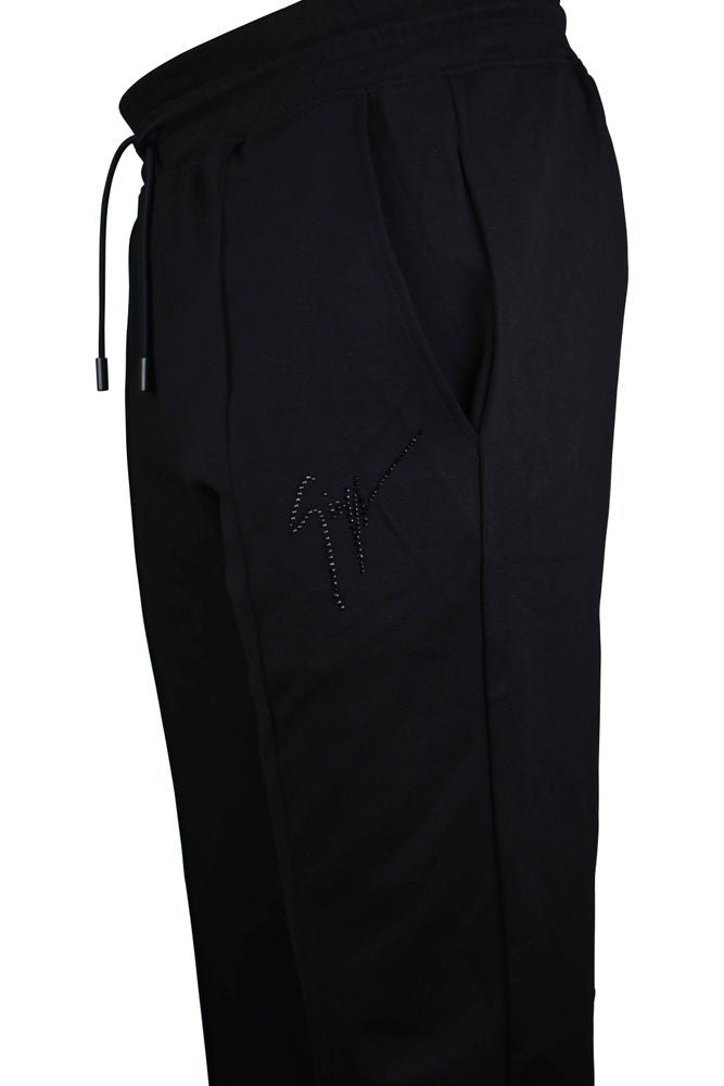 Giuseppe Zanotti Versatile Black Jogging Pants With Rhinestone Detailing