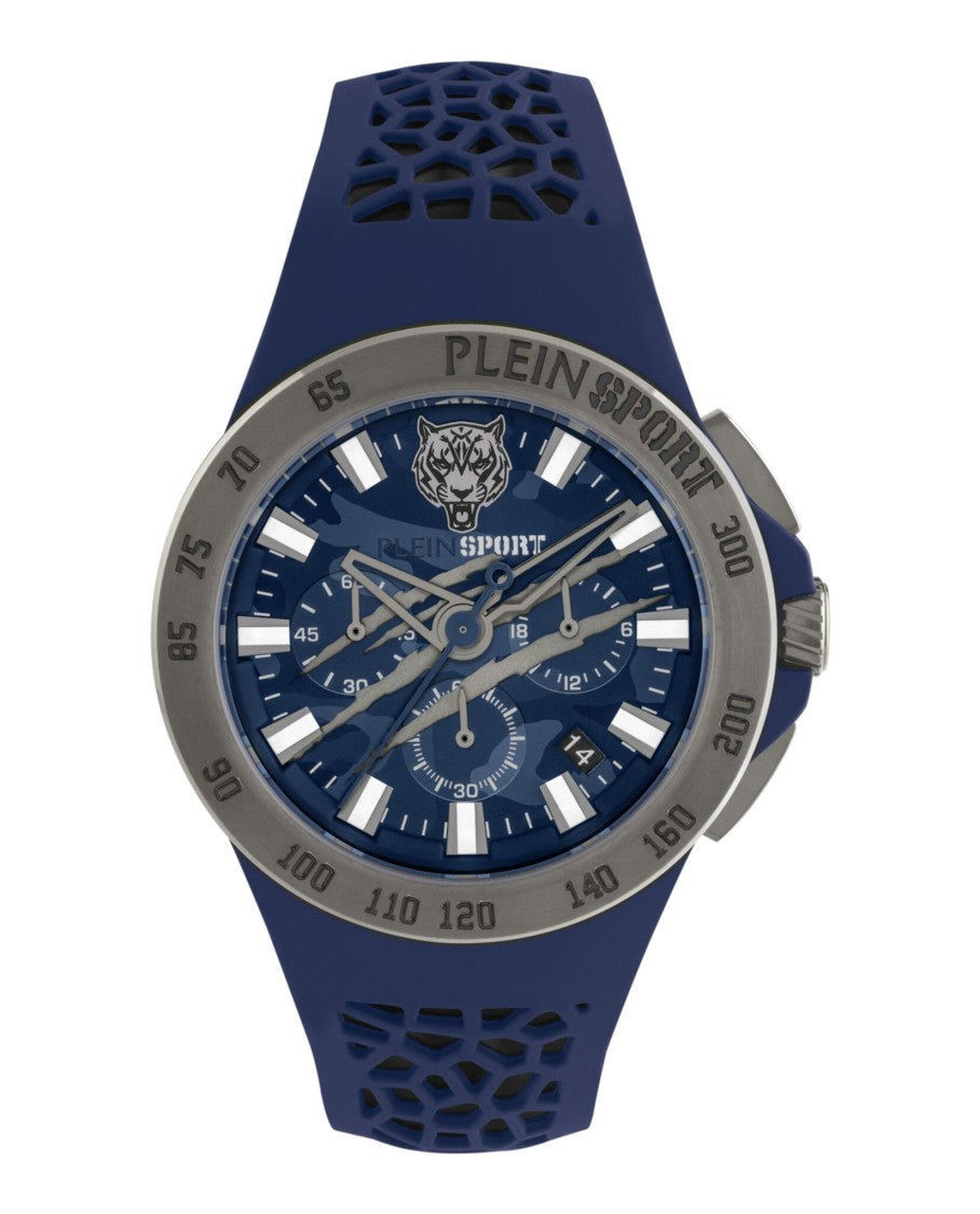 Plein Sport Chronograph Date Quartz Watch With Camo Guilloche Dial