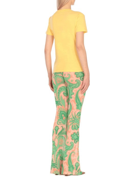 Etro Embroidered Cotton T-Shirt With Floral Paisley Accents