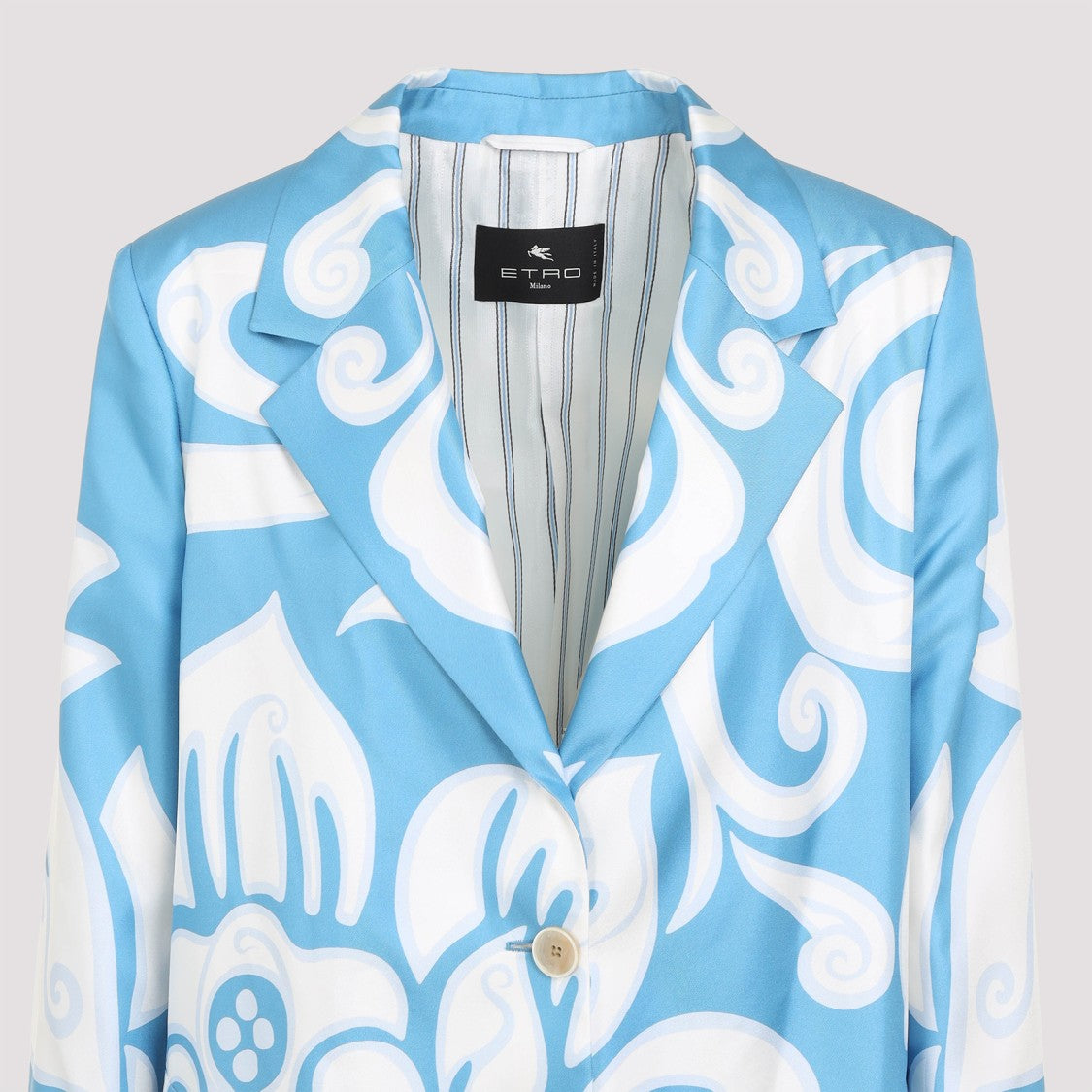 Etro Light Blue Silk Caban
