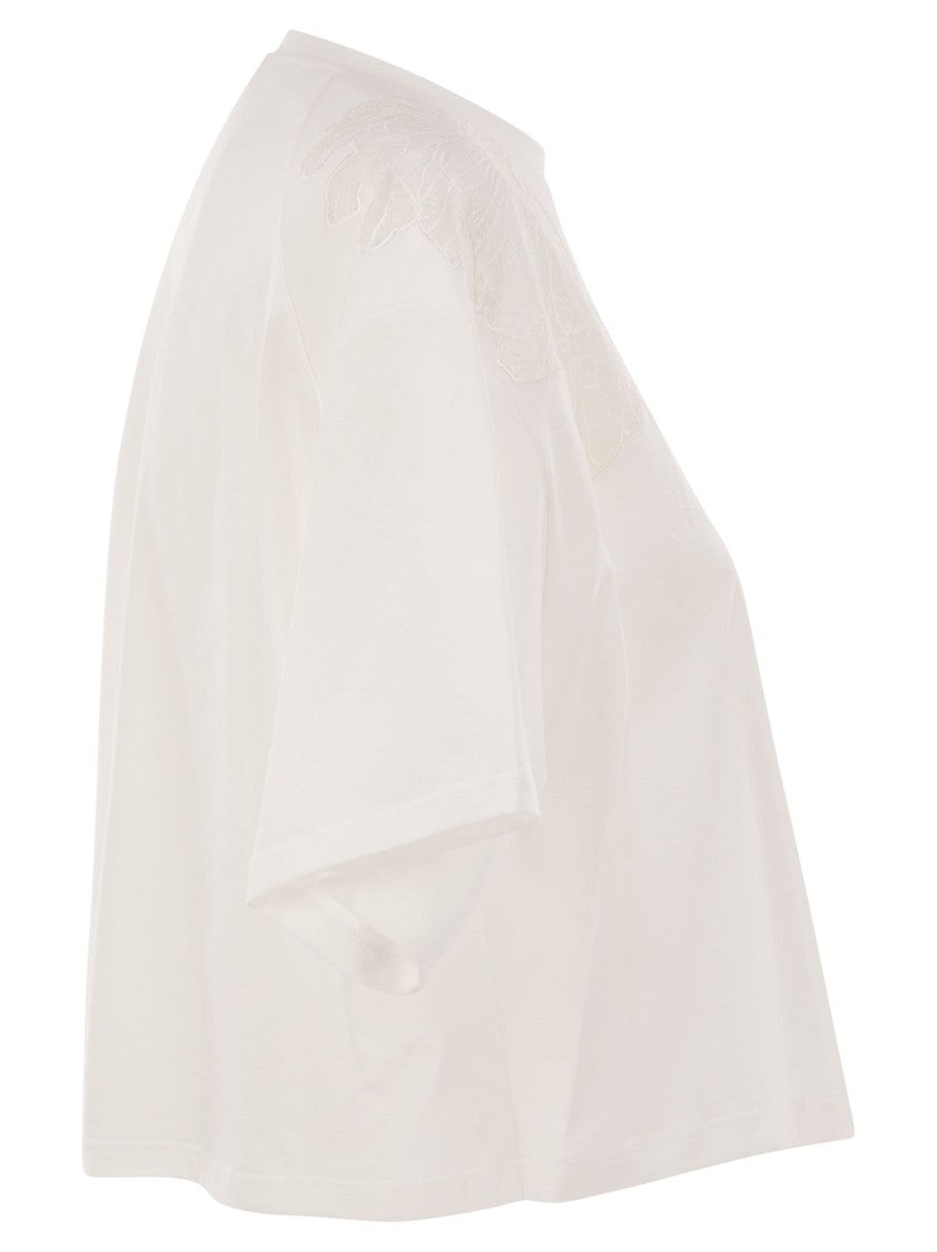 Elisabetta Franchi Boxy Cut Jersey T-Shirt