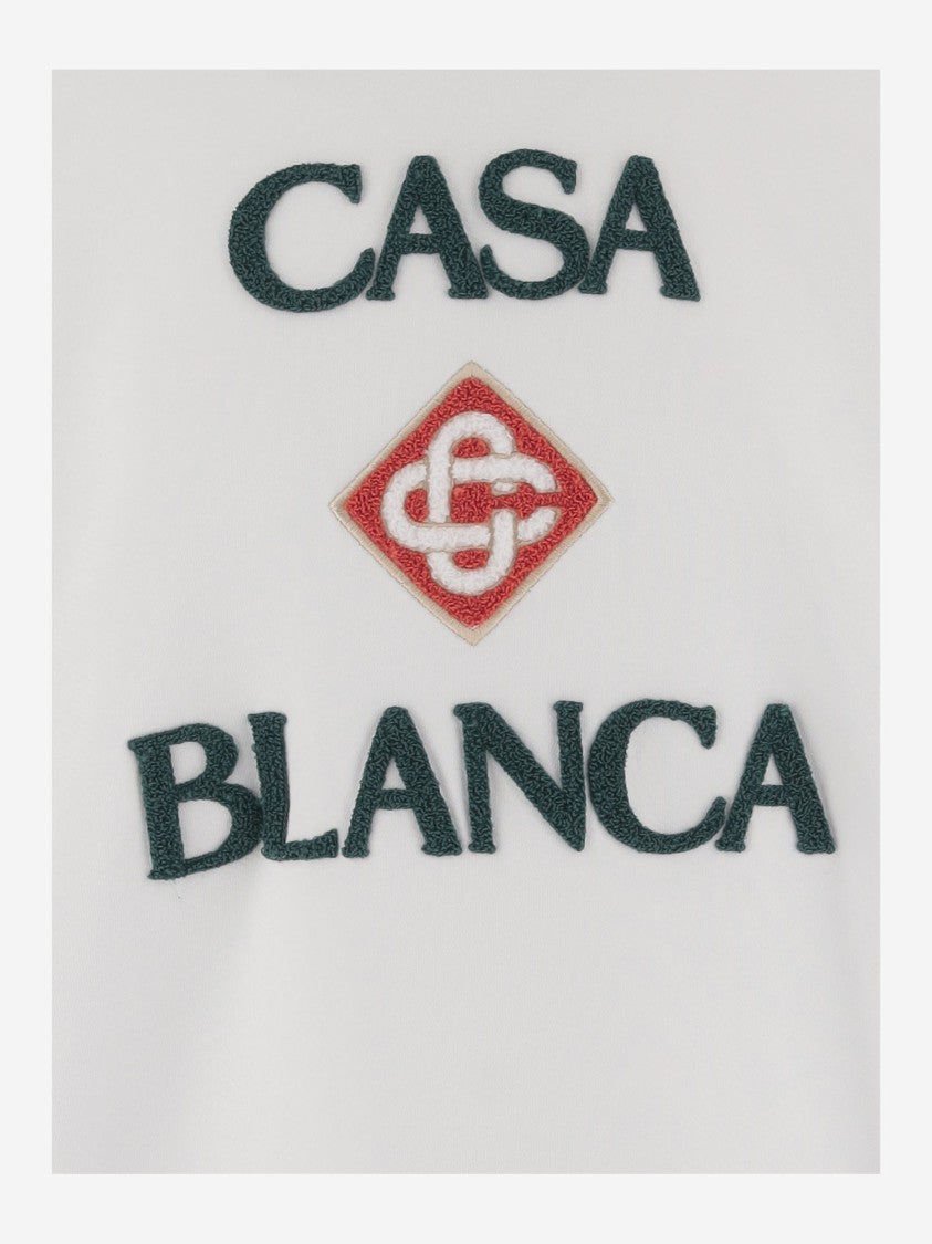 Casablanca White Crew Neck Organic Cotton Sweatshirt