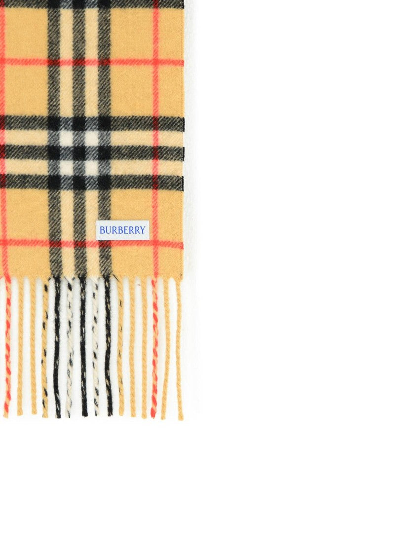 Burberry 'Check' Beige Cashmere Scarf