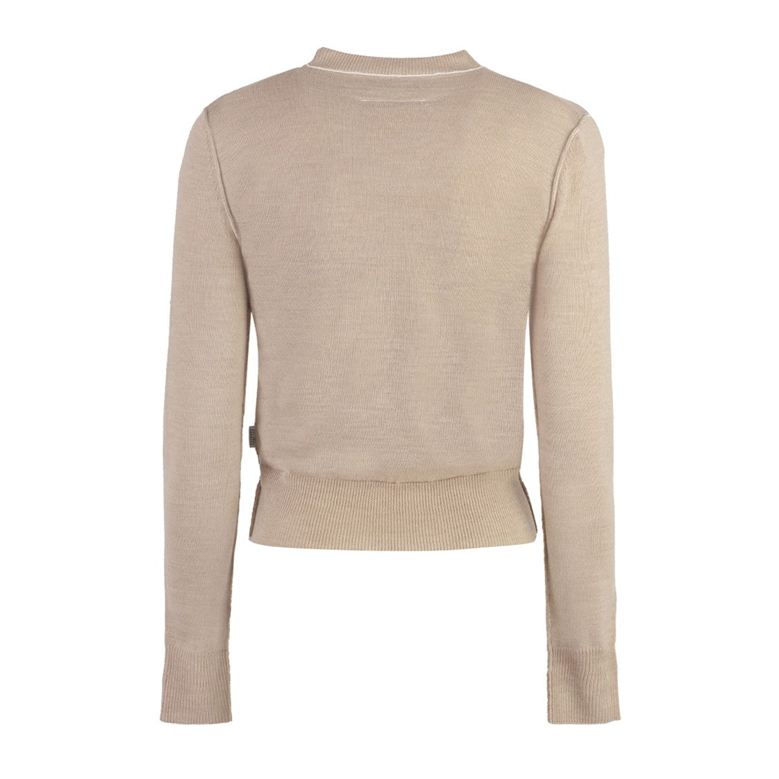 Maison Margiela Slightly Cropped Knit Sweater With Contrasting Details