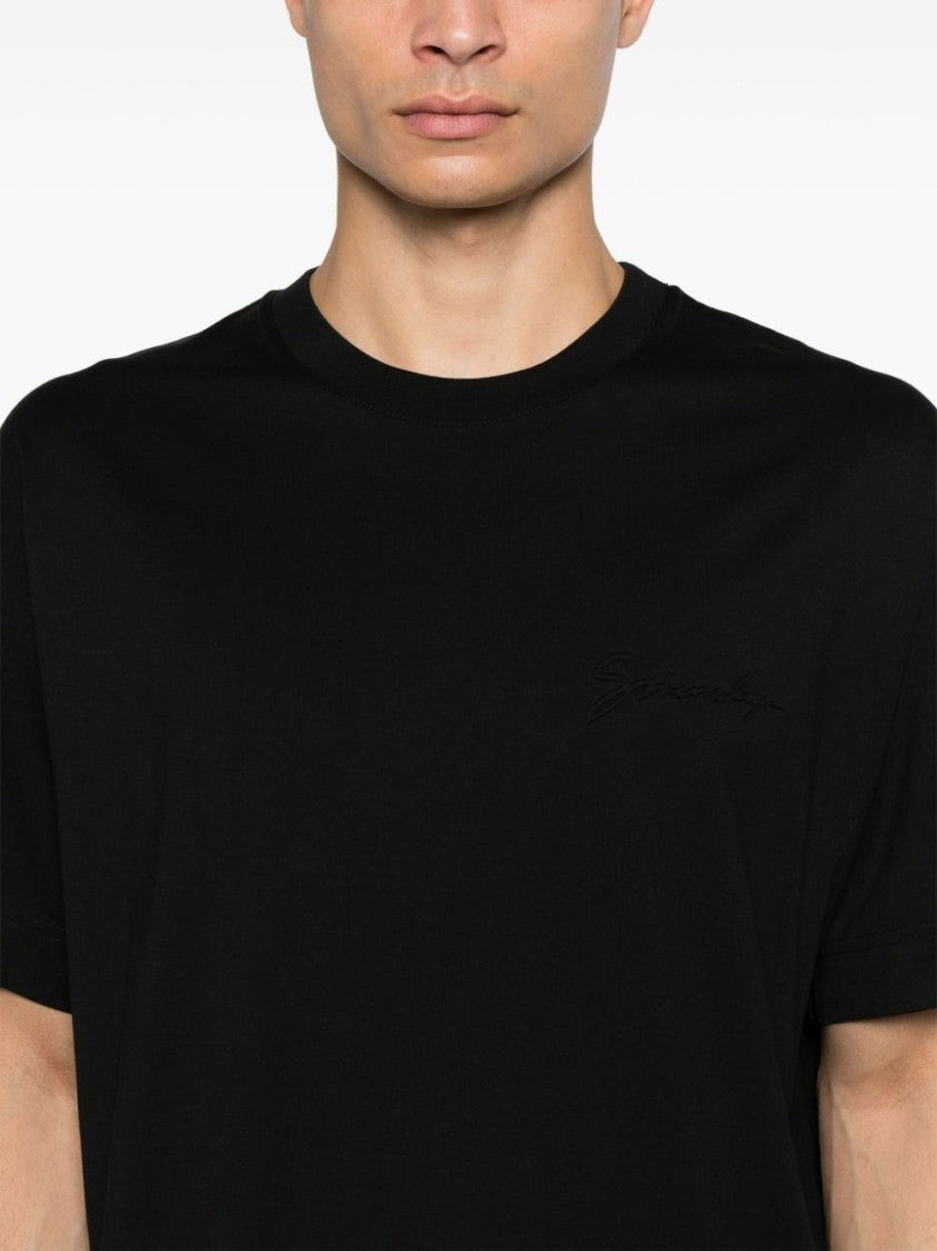 Givenchy Black Embossed Logo Drop Shoulder T-Shirt