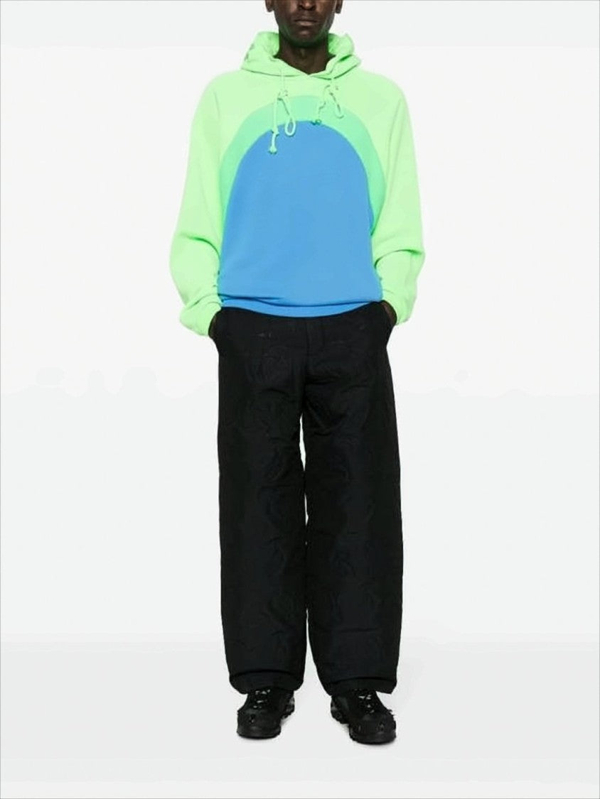 Erl Color-Block Hoodie With Drawstring And Ribbed Finish