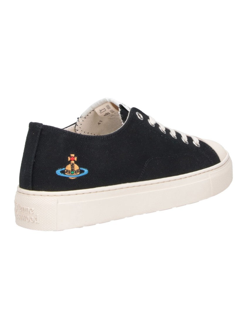 Vivienne Westwood Black Plimsoll Cotton Low-Top Sneakers