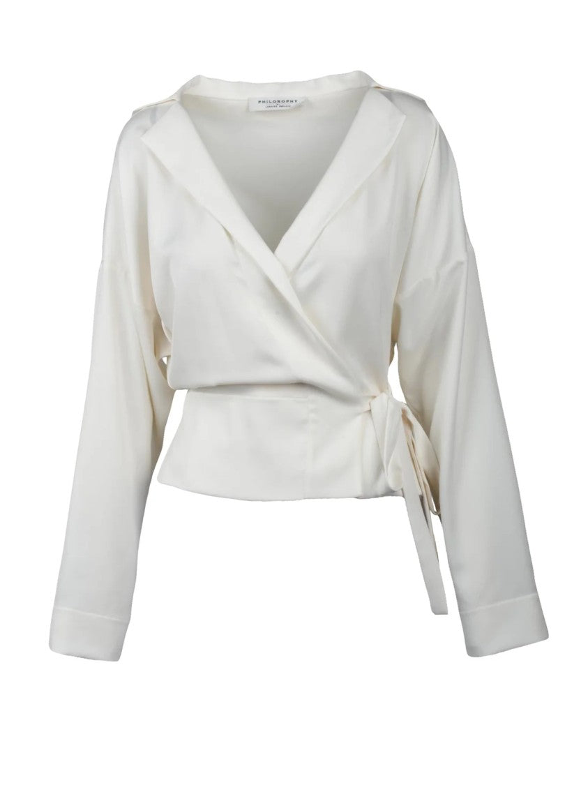 Philosophy Di Lorenzo Serafini Satin Robe Jacket - White