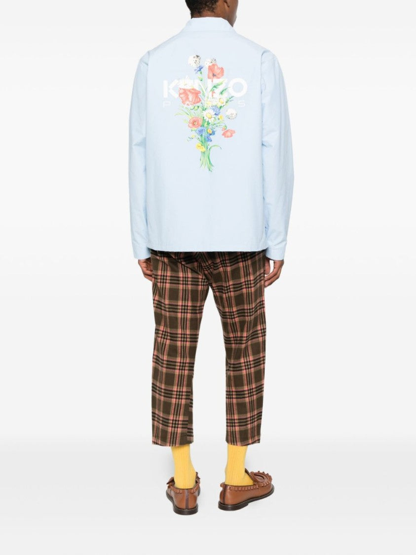 Kenzo Blue Floral Print Button Jacket