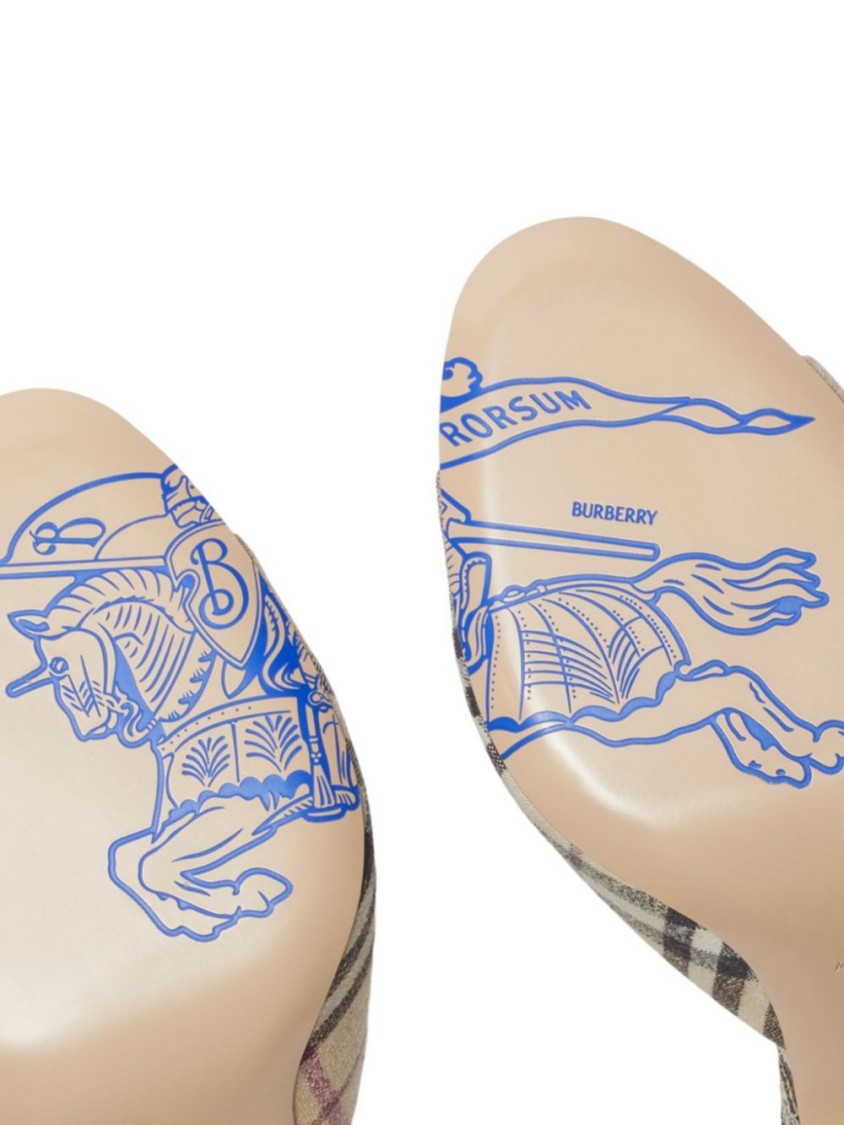 Burberry Plaid Pattern Stiletto Sandals